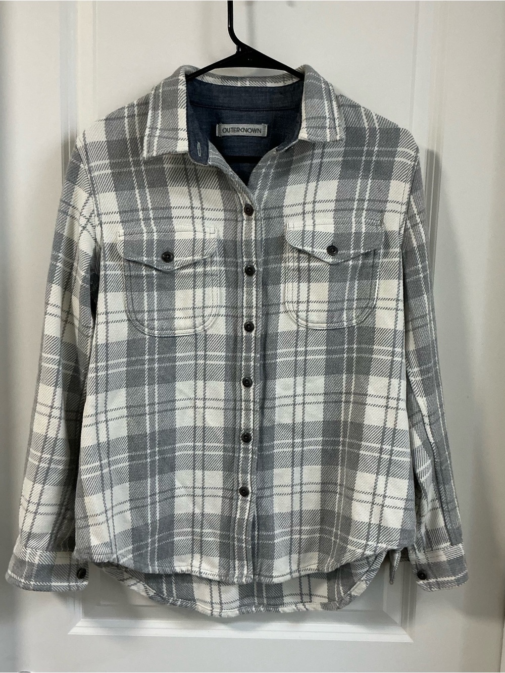 Outerknown Women's Blanket Shirt Heavyweight Organic Cotton Plaid Flannel XS/S